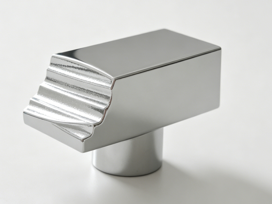 Modern Geometric Chrome Zamak Perfume Cap