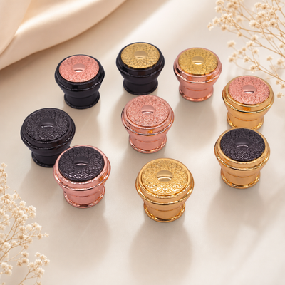 Customizable Luxury Zamac Perfume Cap with High Corrosion Resistance and Two-Tone Embossed Design