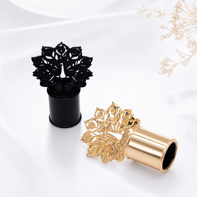 Luxury Peacock Metal Perfume Cap with Premium Zamak Construction and Secure Leak-Proof Fit