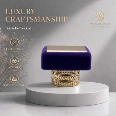 Purple Velvet Square Top Embossed Arrow Dot Gold Zinc Alloy Perfume Cap Custom Logo Metal Fragrance Lid Model For Luxury Empty Designer Glass Perfume Cosmetic Packaging