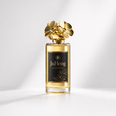 Gold Plated Flower Shape Zamac Perfume Cap with Customizable Design for Fragrance Bottles