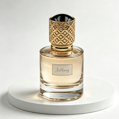 Luxury Embossed Zamac FEA15 Perfume Cap with Black Resin Top