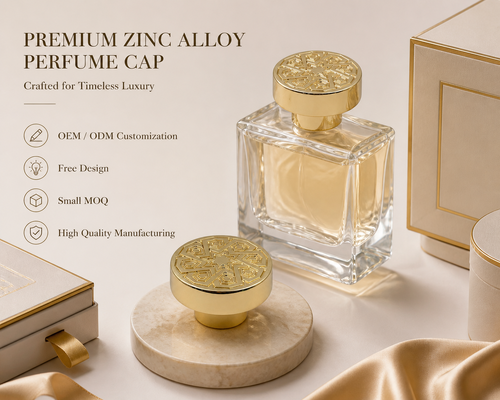Luxury Embossed Arabic Geometric Decorative Perfume Cap Zinc Alloy Round Metal Lid Custom Logo For Fragrance Glass Bottle Magnetic
