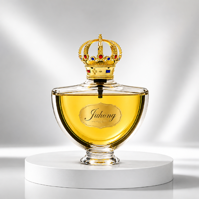 Noble Royal Crown Gem‑Accented Zamac FEA15 Perfume Cap, Gold‑Plated Zinc Alloy Decorative Bottle Top