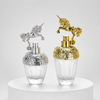 3D Unicorn Zamac Perfume Cap Zinc Alloy Decorative Metal Fragrance Bottle Lid Gold Silver Plating Custom Logo