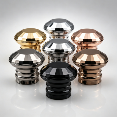 Luxury Diamond Faceted Cut Zinc Alloy Perfume Cap Multi‑Layer Base Zamac Perfume Bottle Lid Multi‑Color Electroplating Custom Logo OEM ODM