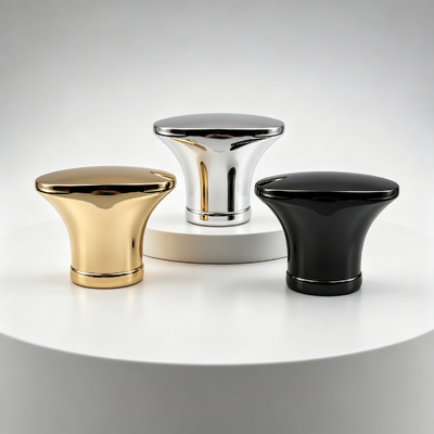 Luxury Bell‑Shaped Flared Zinc Alloy Perfume Cap Rounded Dome Top Single Decor Ring Base Zamac Perfume Bottle Lid Multi‑Color Mirror Electroplating Custom Logo OEM ODM