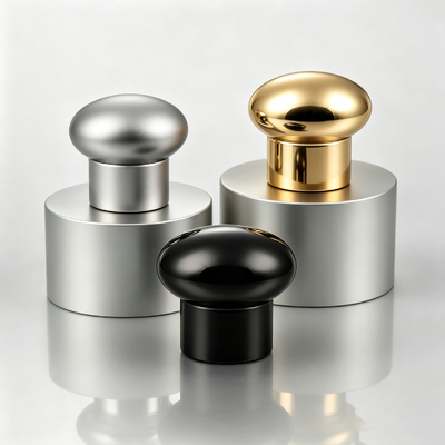 Factory Wholesale Mushroom Shape Zamac Perfume Cap Oval Bulb Top Metal Perfume Bottle Cover Custom Logo OEM