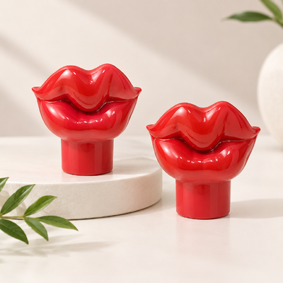 Lip-shaped Zamac Perfume Cap Luxury Zinc Alloy Fragrance Lid Custom Cap with Pump Magnetic Perfume Cap