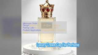 Luxury Magnetic Crown Perfume Cap with Red Rhinestone