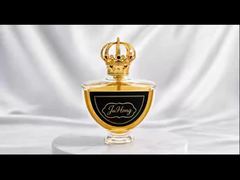 Magnetic Crown Shape Zamac Perfume Cap with Inlaid Red Rhinestone